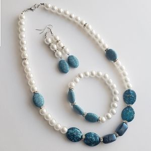 Faux pearl fashion jewelry set
